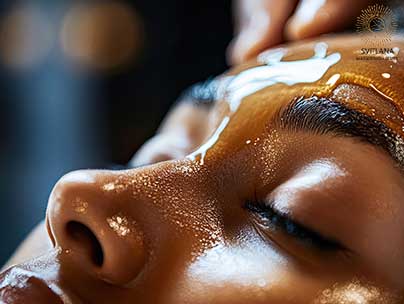 Massage du visage au miel